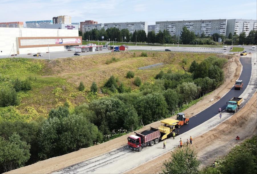 В столице Республики Коми устраивают асфальтобетонное покрытие на Малой объездной дороге