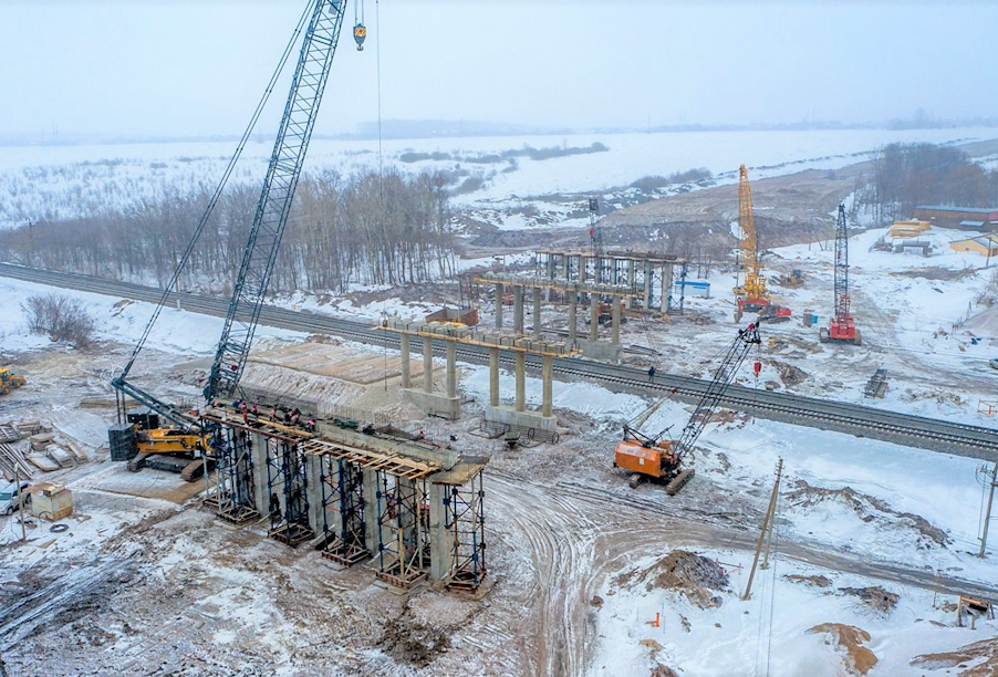 В столице Республики Башкортостан продолжается строительство путепровода вблизи Зинино