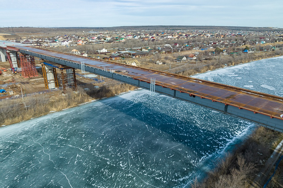 Волгоградская область: завершена надвижка пролетов на правой половине моста через Волго-Донской канал на обходе Волгограда