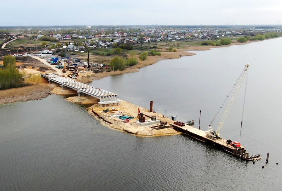 Новый мост через Матырское водохранилище на Восточном обходе Липецка готов на 65%