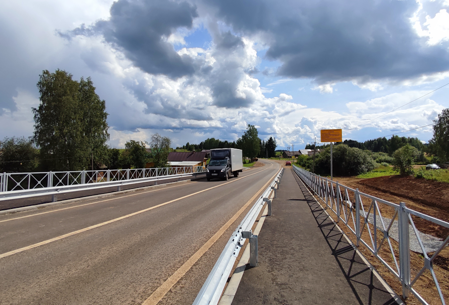 В Пермском крае капитально отремонтировали мост на трассе Очер – Верещагино – Сива