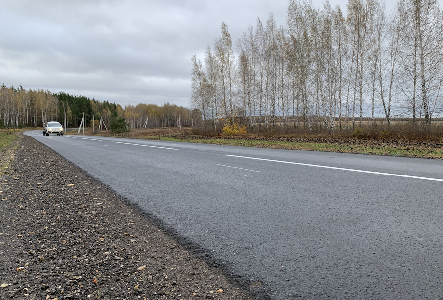 В Пензенской области обновили 12 км трассы Русский Камешкир ― Бегуч  